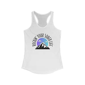 Women’s “Mountain Mindset”  Racerback Tank (Chillwave)
