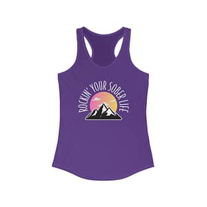 Women's “Mountain Mindset” Racerback Tank (Sunset)
