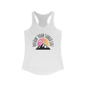 Women's “Mountain Mindset” Racerback Tank (Sunset)