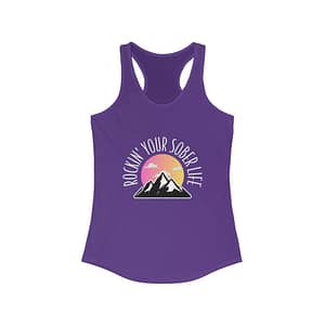Women's “Mountain Mindset” Racerback Tank (Sunset)
