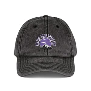 "Mountain Mindset" Vintage Embroidered Hat (Purple)