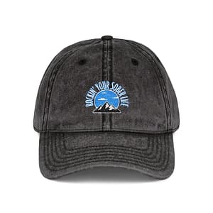 "Mountain Mindset" Vintage Embroidered Hat (Teal)